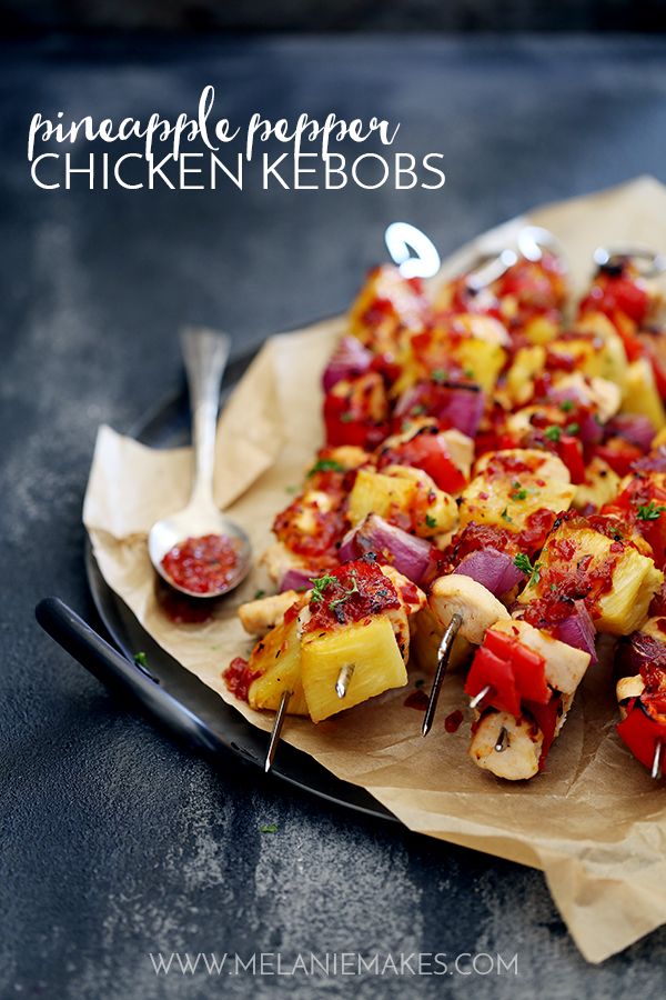 Weekly Family Meal Plan - Pineapple Pepper Chicken Kabobs