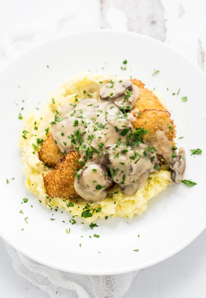 Weekly Family Meal Plan - Pork Schnitzel with Mushroom Gravy