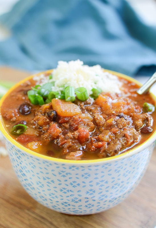 Slow Cooker Butternut Squash & Turkey Chili