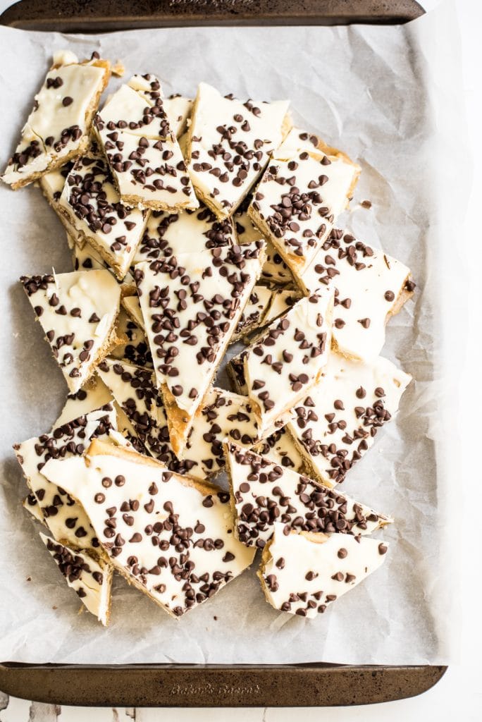 White Chocolate Cookie Dough Saltine Toffee