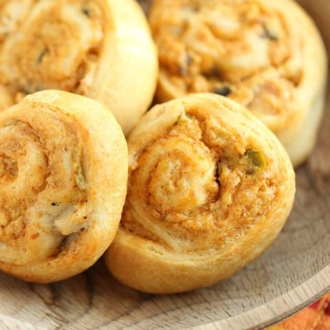 Crescent Chicken Taco Pinwheels - An easy appetizer recipe filled with diced chicken, cream cheese, taco seasoning, and green chiles. It's perfect for when you need a quick snack or dinner idea too!