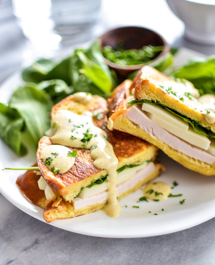 Turkey & Mozzarella Monte Christo Sandwiches with Maple Mustard Sauce 