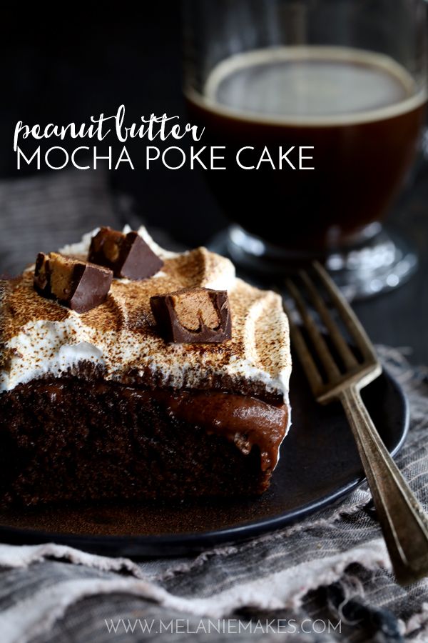 Peanut Butter Mocha Poke Cake