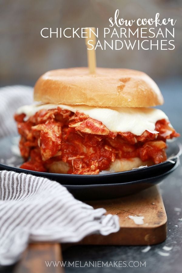 Slow Cooker Chicken Parmesan Sandwiches