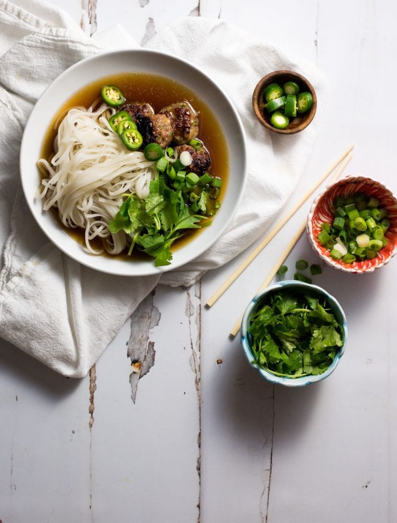 Vietnamese Meatball Pho Soup