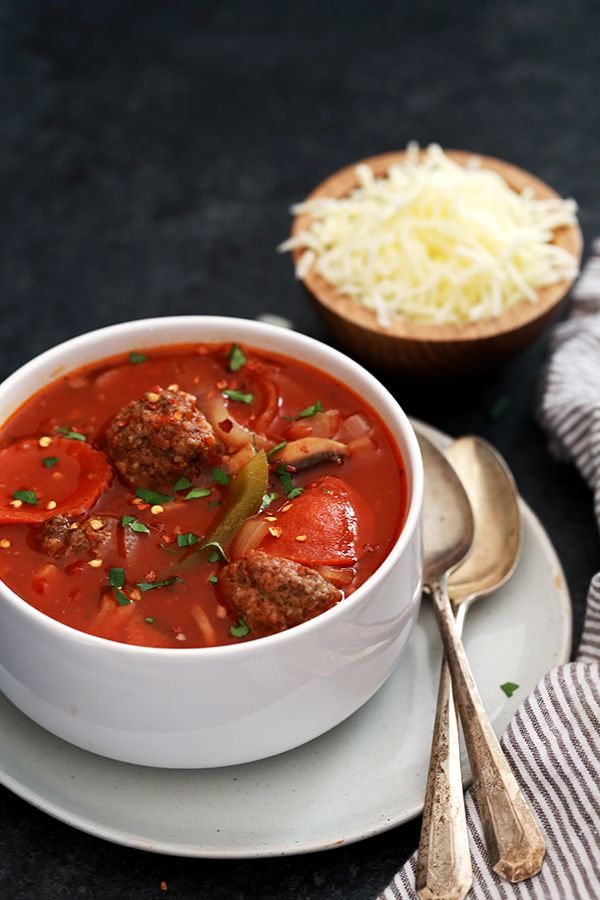 Meatball Pizza Soup