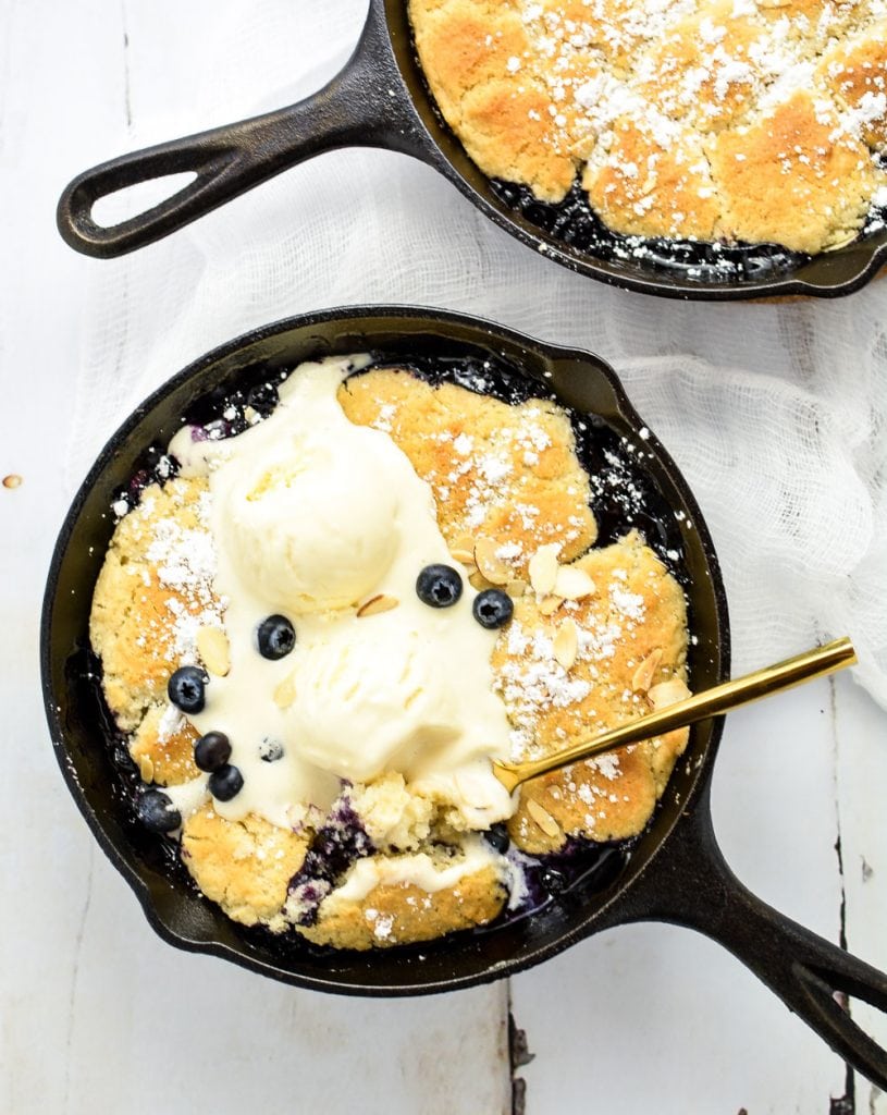 Sweet Bourbon Blueberry Cobbler