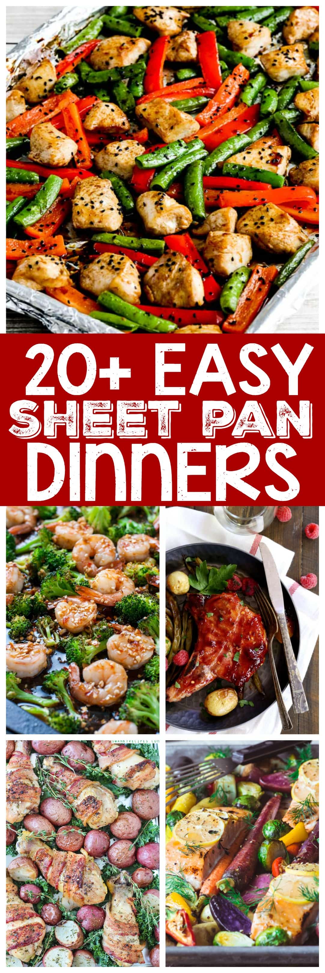 20+ Easy Sheet Pan Dinners - From chicken and potatoes to fish and vegetables, this collection has something for everyone to help make dinner time a breeze!