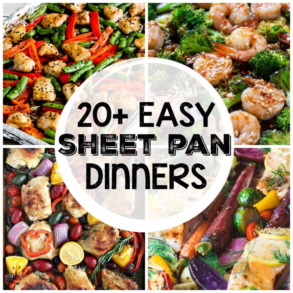 20+ Easy Sheet Pan Dinners - From chicken and potatoes to fish and vegetables, this collection has something for everyone to help make dinner time a breeze!