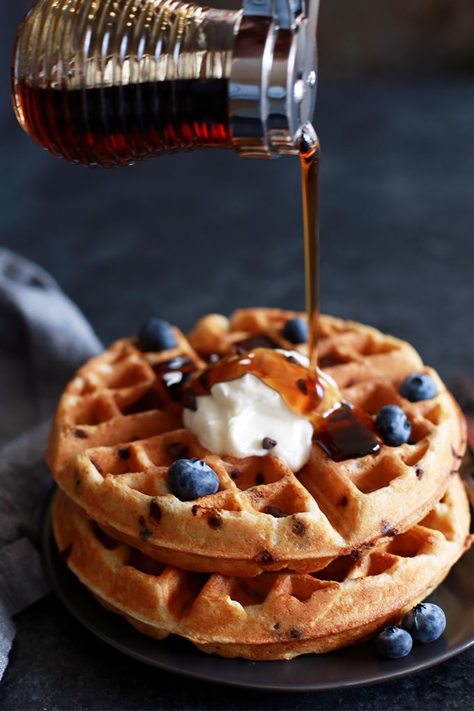 Chocolate Chip Yogurt Waffles