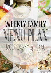 Weekly Family Meal Plan #85