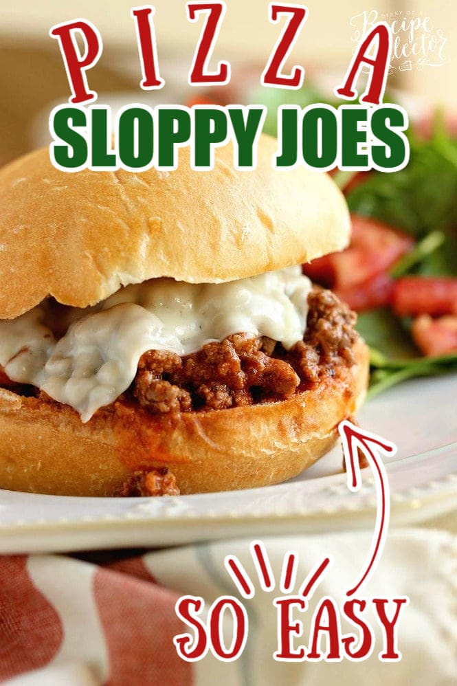 Pizza Sloppy Joes - A delicious homemade sloppy joe with all the flavor of pizza! It's a quick and easy 30 minute dinner recipe perfect for busy families!