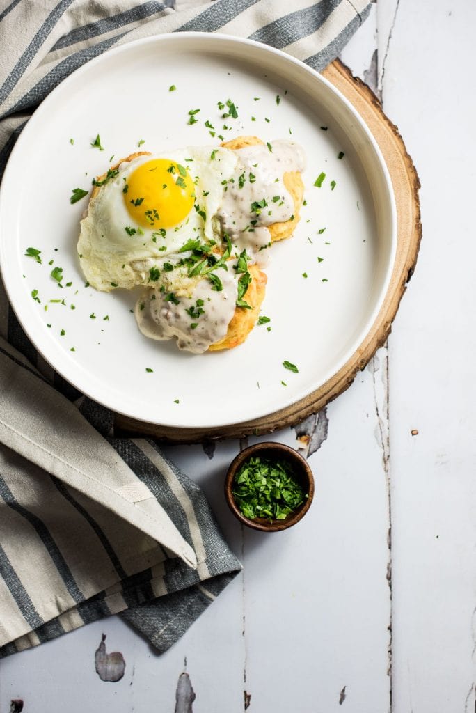 Quick & Easy Sweet Potato Biscuits & Gravy