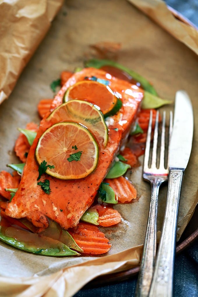 Thai Sweet Chili-Glazed Salmon in Parchment