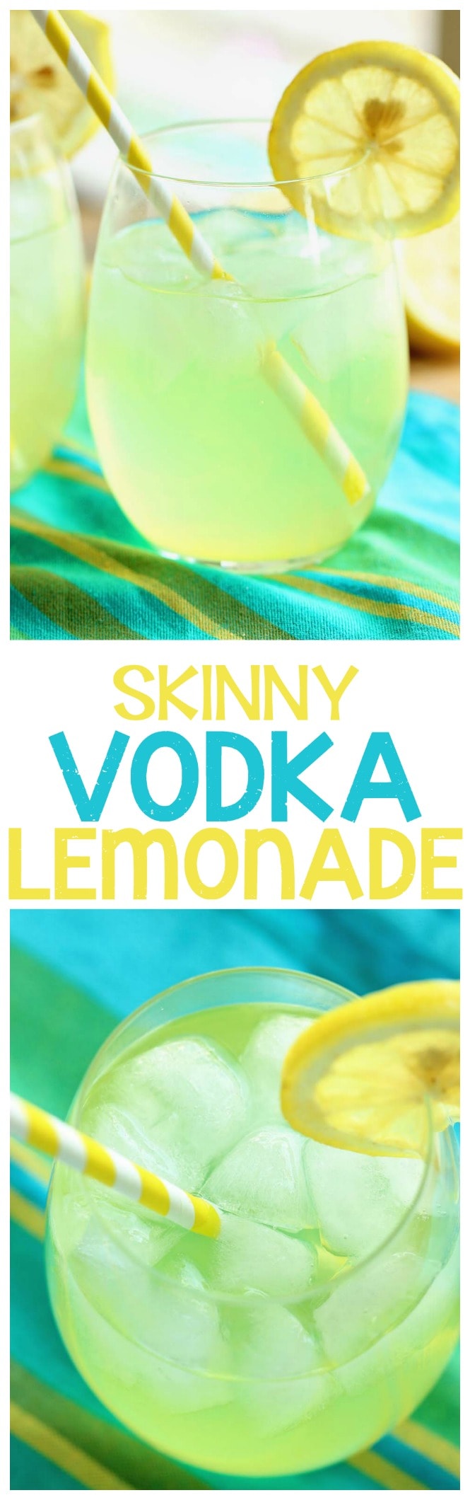 Skinny Vodka Lemonade - A perfect cocktail for summer that is lower in calories and perfect for the pool and the beach!