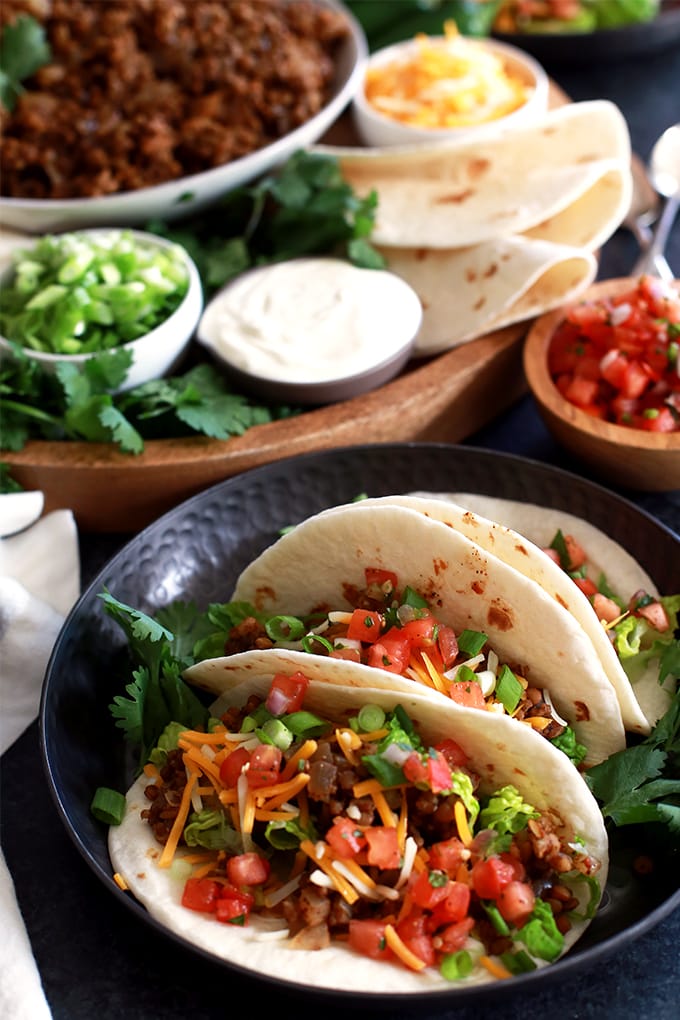 Slow Cooker Lentil Brown Rice Tacos