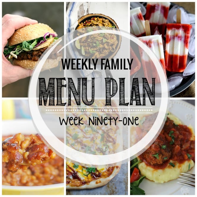 Weekly Family Meal Plan- Featuring several main dishes, a side dish, a soup, a breakfast, and two desserts!