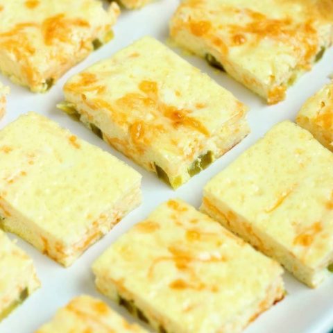 Cheesy Jalapeno Egg Squares - This appetizer recipe is so easy and perfect for those egg lovers!  Plus it's low carb!