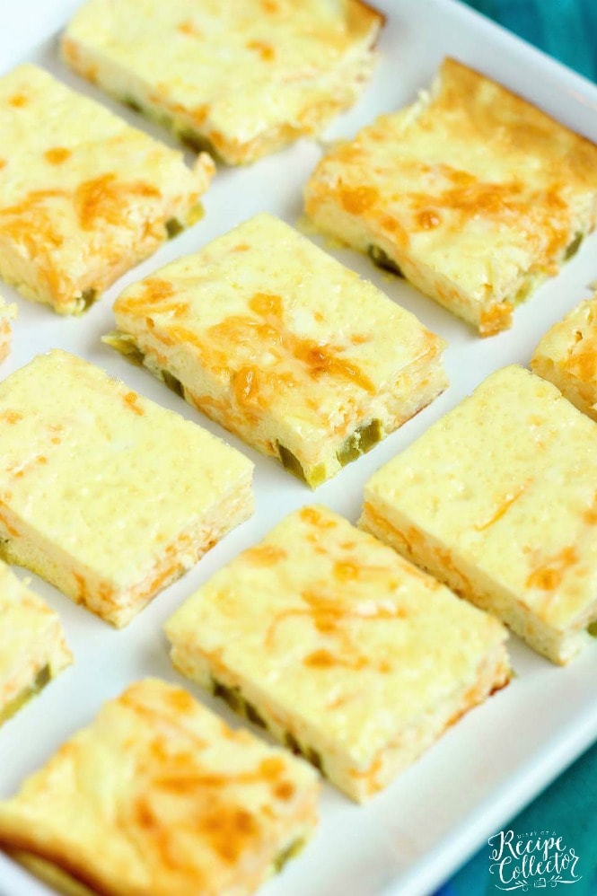 Cheesy Jalapeno Egg Squares - This appetizer recipe is so easy and perfect for those egg lovers!  Plus it's low carb!