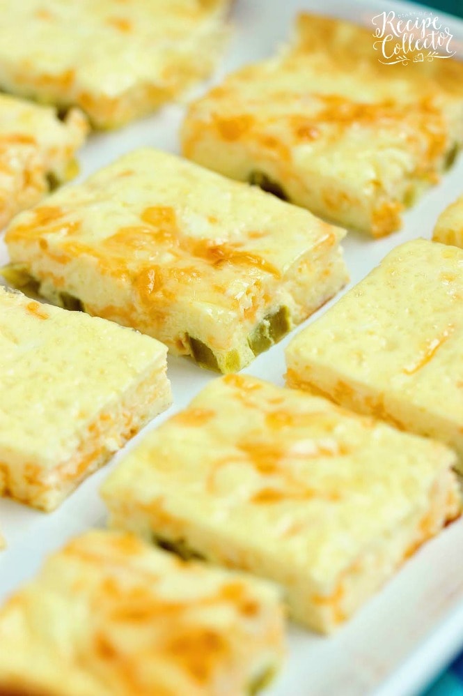 Cheesy Jalapeno Egg Squares - This appetizer recipe is so easy and perfect for those egg lovers!  Plus it's low carb!