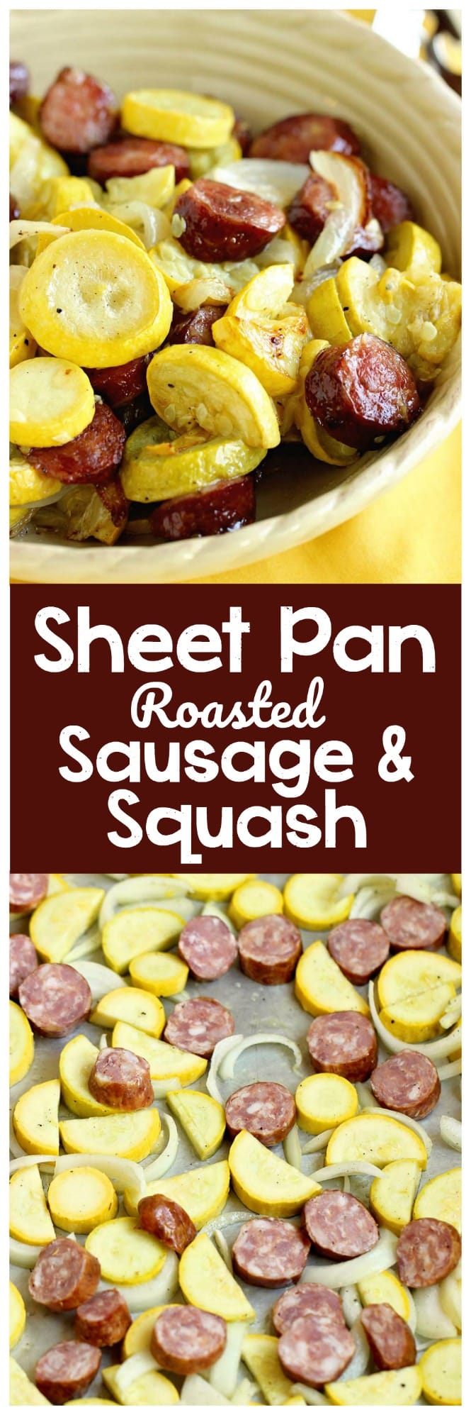 Sheet Pan Roasted Sausage and Squash - A quick and easy recipe with only a few ingredients.  It's perfect as a main dish or a side dish recipe.