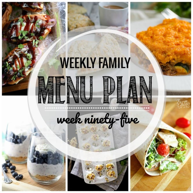 Weekly Family Meal Plan- Featuring several main dishes, a side dish, a soup, a breakfast, and two desserts!