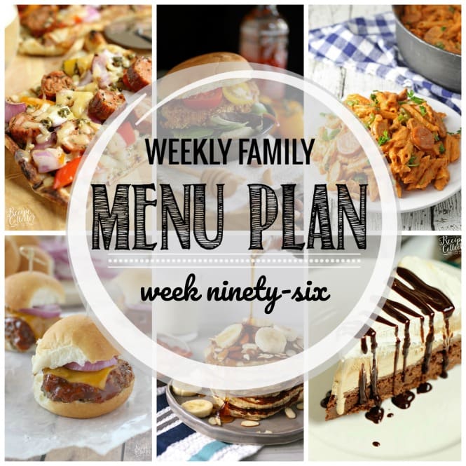 Weekly Family Meal Plan- Featuring several main dishes, a side dish, a soup, a breakfast, and two desserts!