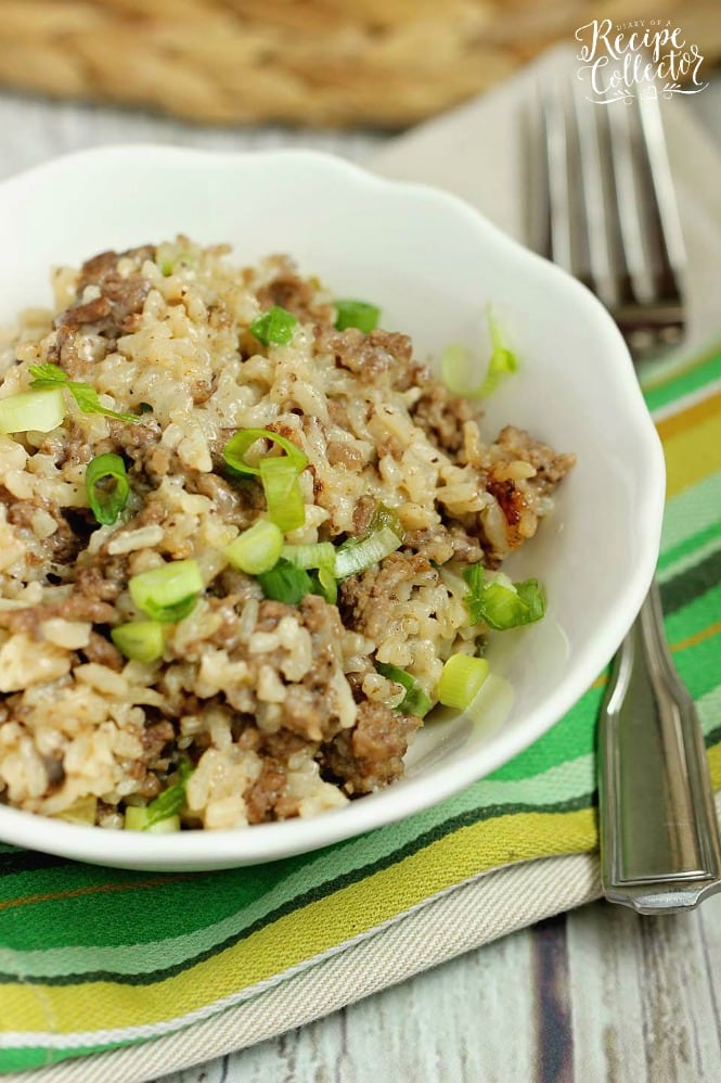 Best Rice Dressing - The perfect side dish to barbecues and baked ham, turkey, and chicken is rice dressing!  This recipe is delicious, easy, and feeds a crowd.