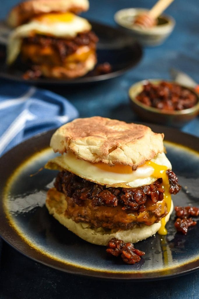 Breakfast Burger with Bourbon Bacon Jam