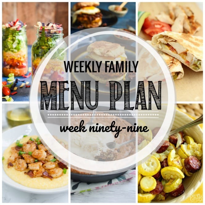 Weekly Family Meal Plan- Featuring several main dishes, a side dish, a soup, a breakfast, and two desserts!