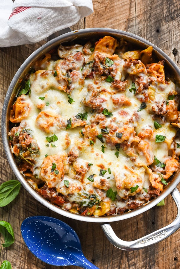 Cheesy One-Pot Tortellini and Sausage