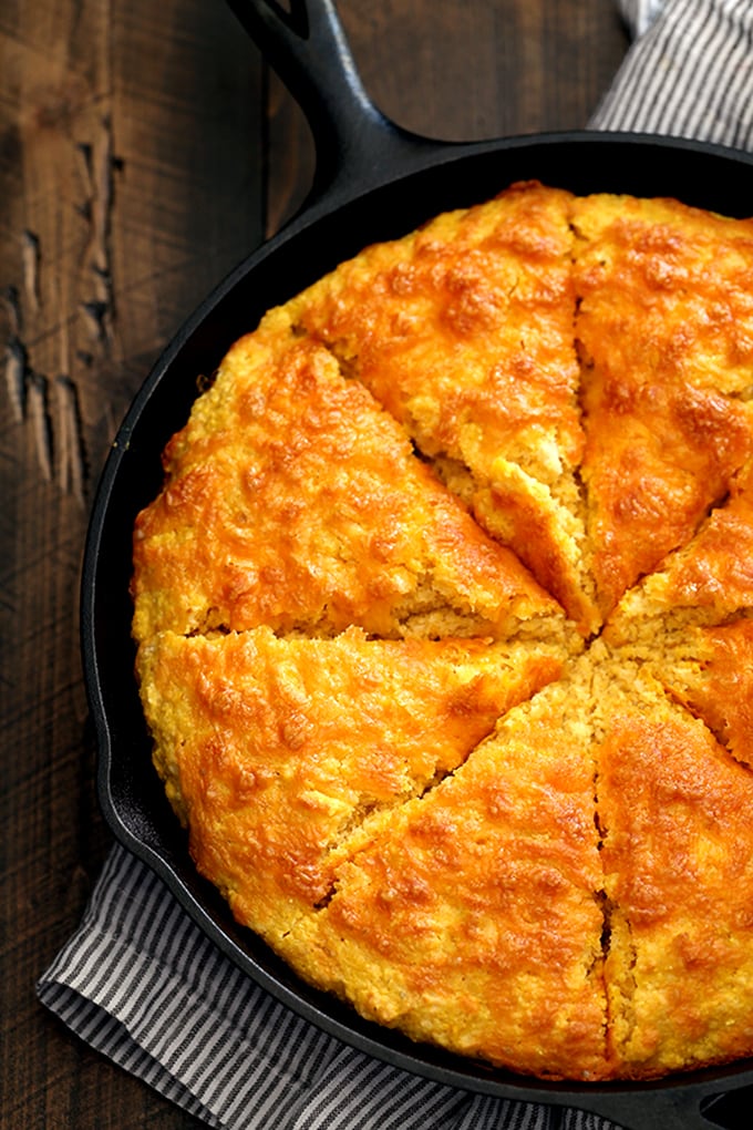 Pumpkin Cream Cheese Skillet Cornbread