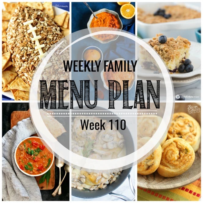 Weekly Family Meal Plan- Featuring several main dishes, a side dish, a soup, a breakfast, and two desserts!