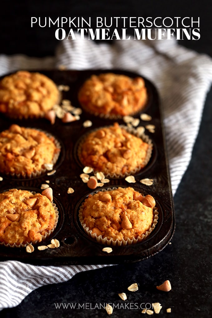 Pumpkin Butterscotch Oatmeal Muffins