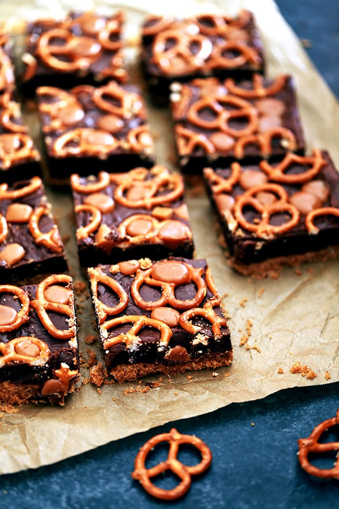 Chocolate Caramel Pretzel Bars