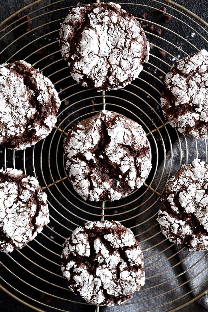 Double Chocolate Ginger Crinkle Cookies