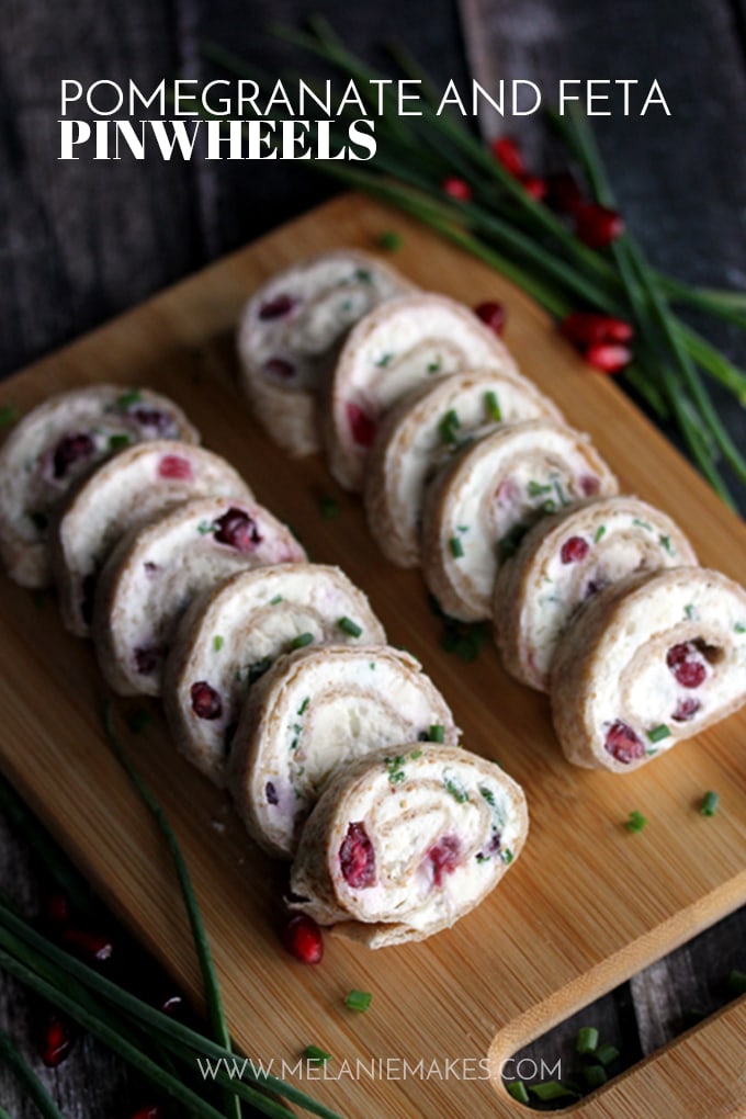 Pomegranate and Feta Pinwheels