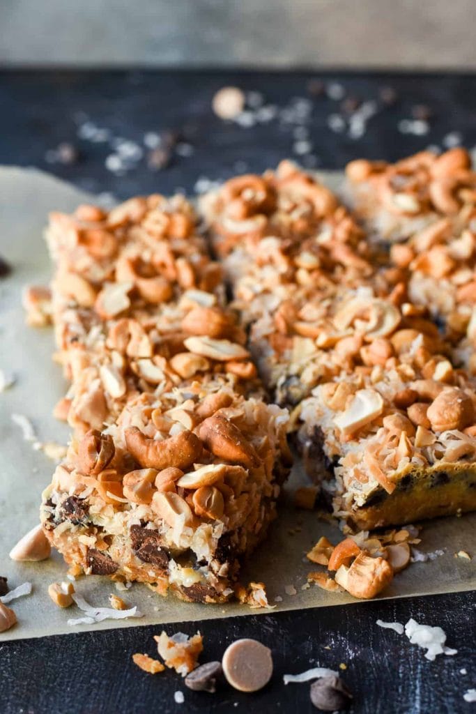 Caramel Cashew 7 Layer Magic Bars