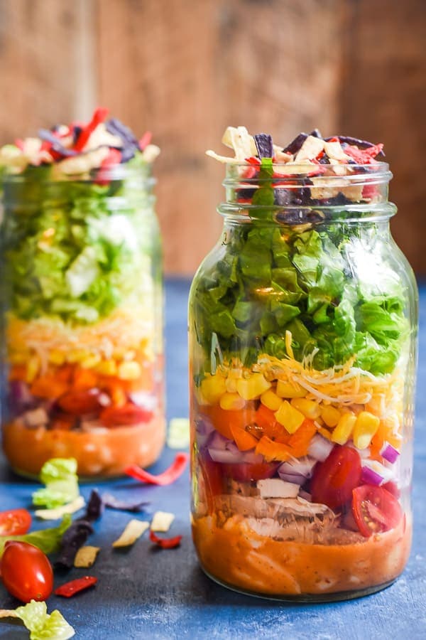 Mason Jar Chicken Taco Salad