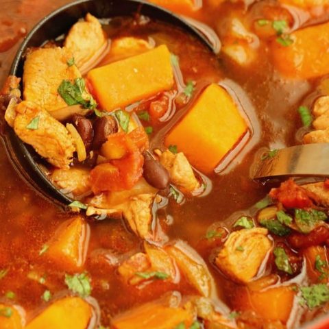 Mexican Chicken, Black Bean, & Sweet Potato Soup - An easy, healthy soup recipe idea perfect for cool winter months!