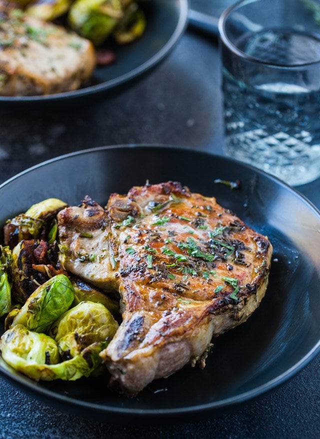 Pan Seared Garlic Herb Pork Chops