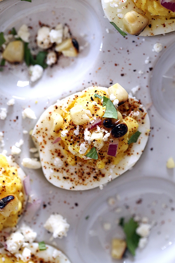 Mexican Street Corn Deviled Eggs