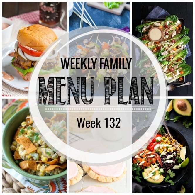 Weekly Family Meal Plan- Featuring several main dishes, a side dish, a soup, a breakfast, and two desserts!