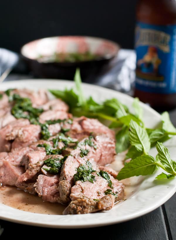 Grilled Leg of Lamb with Mint Sauce