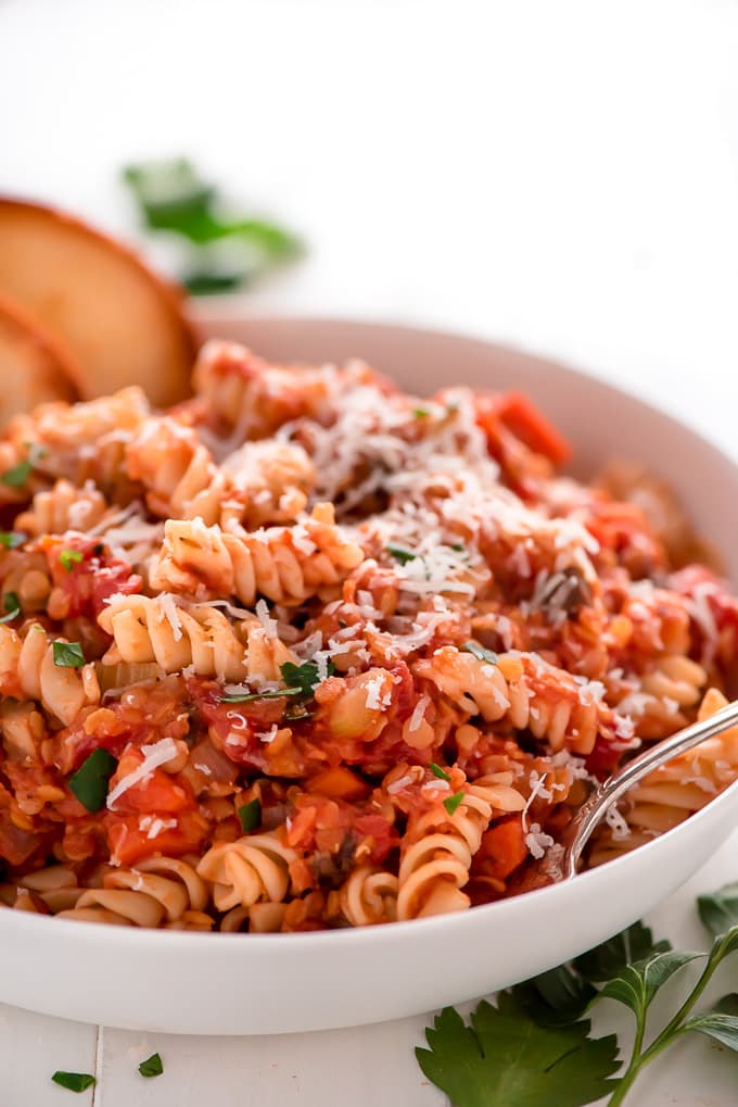 Red Lentil Mushroom Ragu