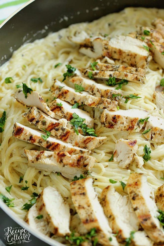 Basil Pesto Chicken Alfredo - An easy, delicious, and quick 30 minute chicken dinner recipe!  