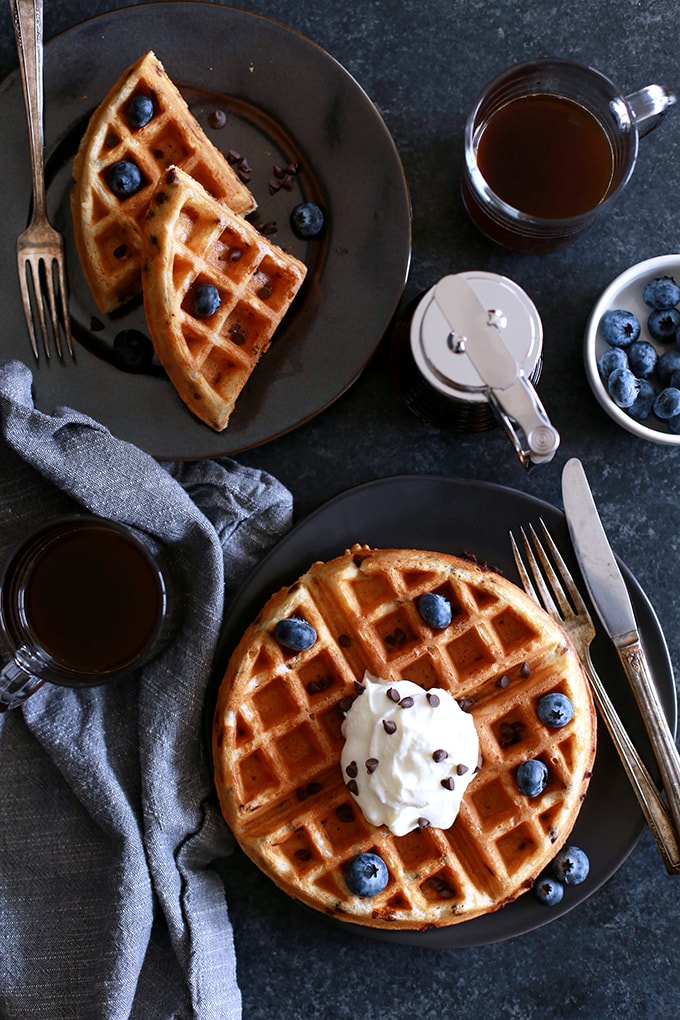 Chocolate Chip Yogurt Waffles