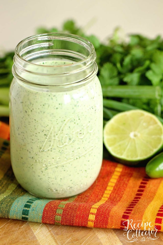 Cilantro Dip - A spicy sauce filled with cilantro, jalapeno and serrano peppers, and lime.  It's great to use as a dip, a dressing, and even a marinade!