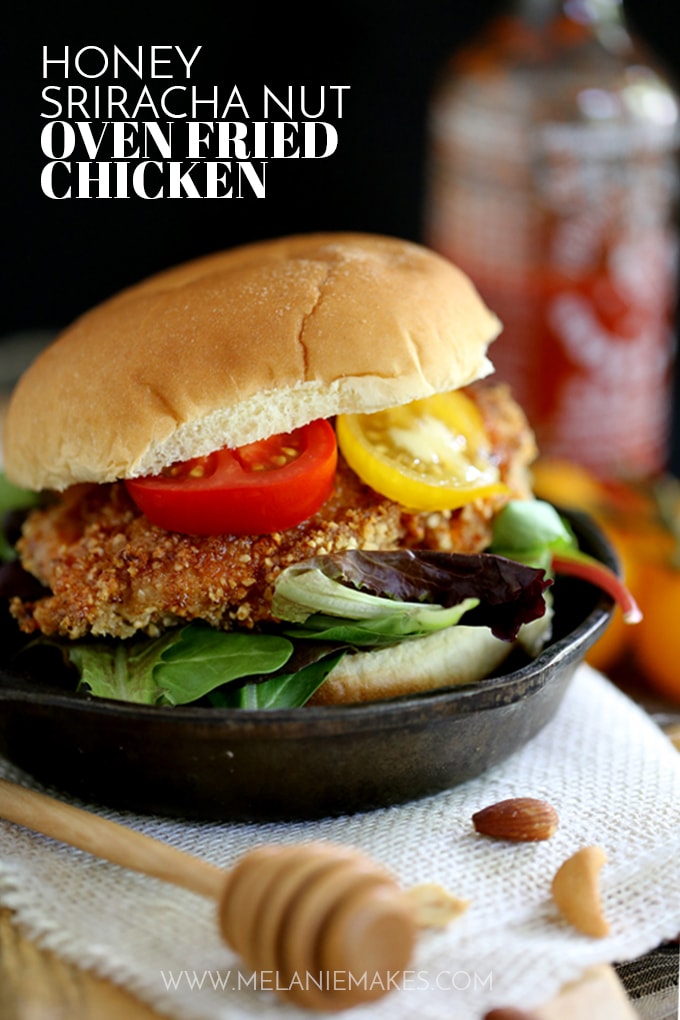 Honey Sriracha Nut Oven Fried Chicken