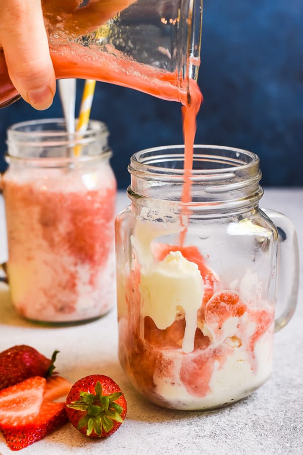 Strawberry Rhubarb Ice Cream Floats